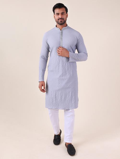 men mandarin neck kurta pyjama ethnic wear set - 22062024 - Very Small Image - 1