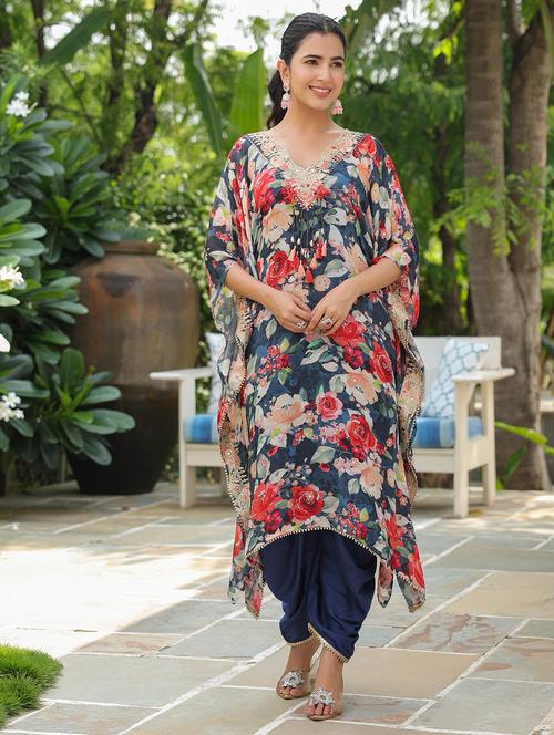 women floral printed kimono sleeve kaftan set - 22062100 - Very Small Image - 1