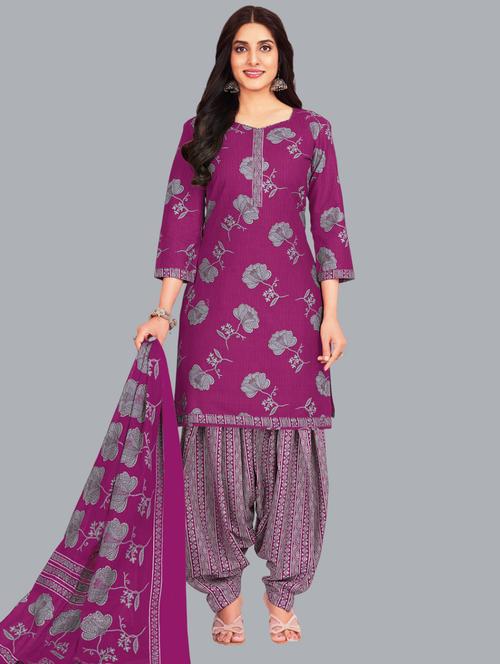 women floral printed unstitched salwar suit set - 22065930 - Very Small Image - 1