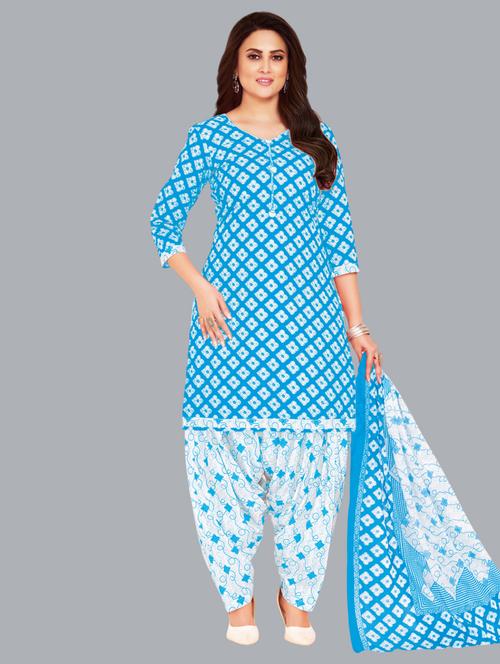 women printed unstitched salwar suit set - 22065938 - Very Small Image - 1