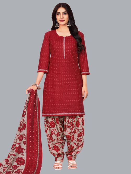 women printed unstitched salwar suit set - 22065941 - Very Small Image - 1