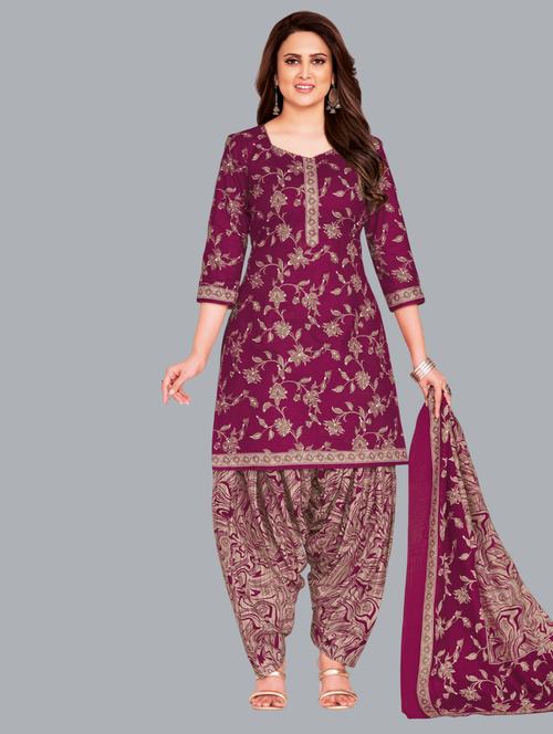 women floral printed unstitched salwar suit set - 22065942 - Very Small Image - 1