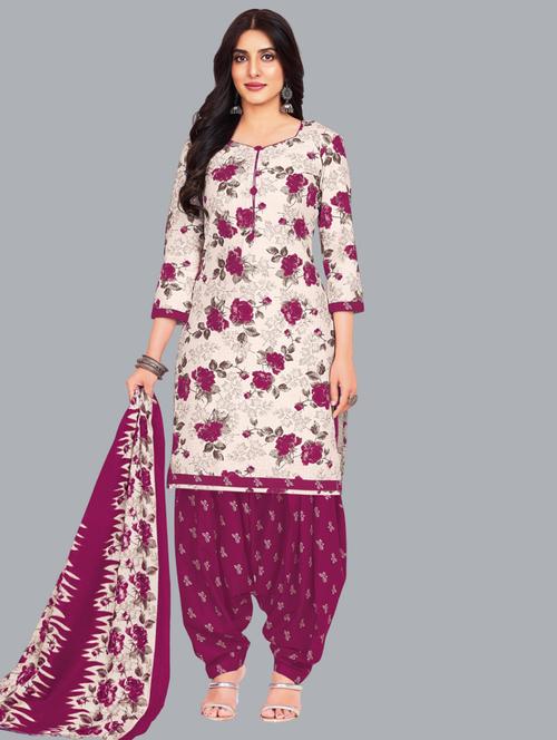 women floral printed unstitched salwar suit set - 22065961 - Very Small Image - 1