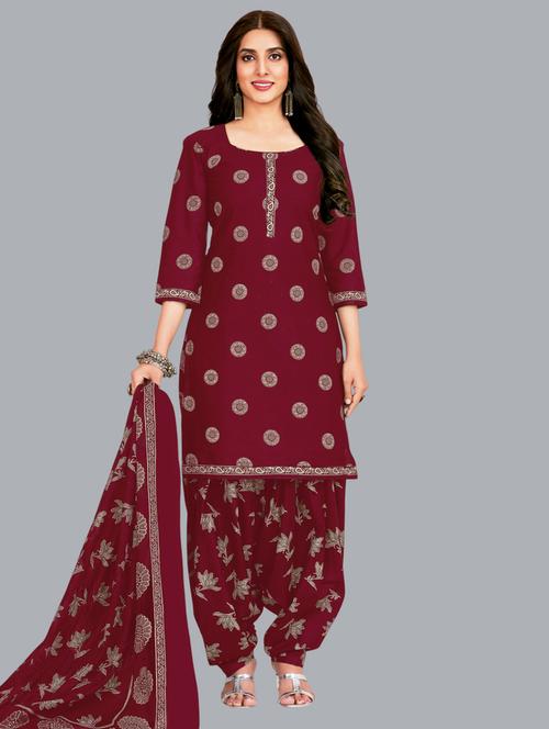 women printed unstitched salwar suit set - 22065962 - Very Small Image - 1
