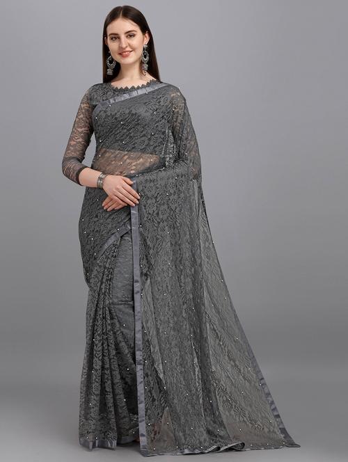 women self design plain saree with blouse - 22065976 - Very Small Image - 1