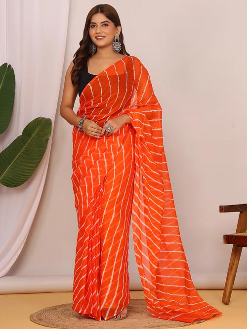 Women Leheriya Printed Saree - 22066035 - Very Small Image - 1