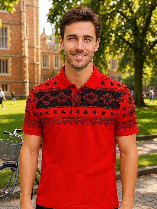 men printed short sleeve regular fit polo t-shirt - 22066323 - Very Small Image - 1