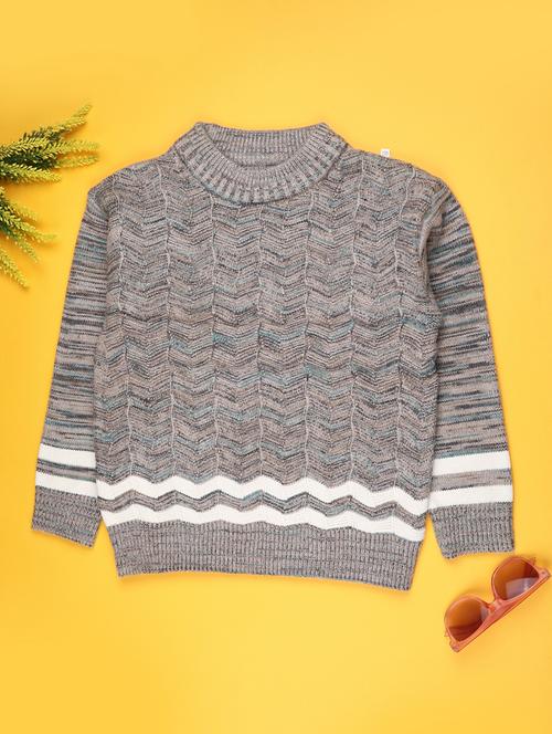 boys self design long sleeve sweater - 22066479 - Very Small Image - 1