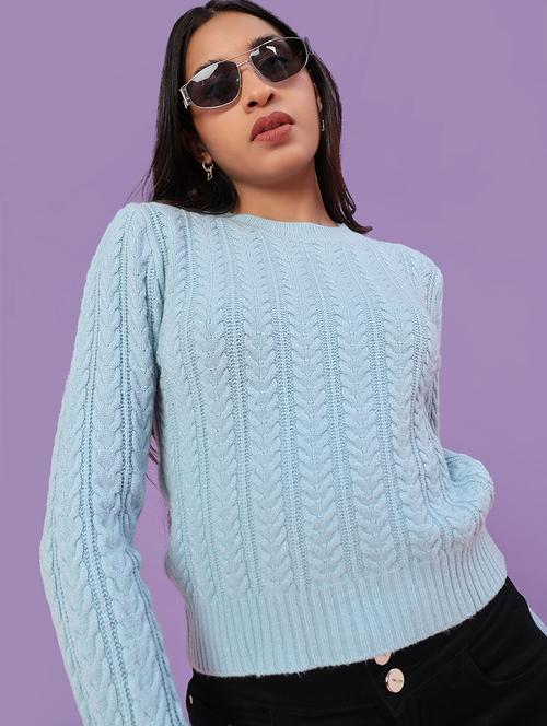 women self design long sleeve waist length pullover - 22067177 - Very Small Image - 1