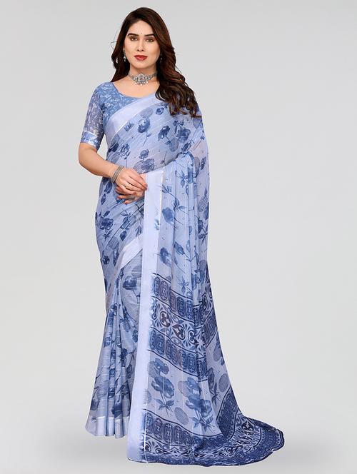 women printed casual wear saree with blouse - 22067918 - Very Small Image - 1
