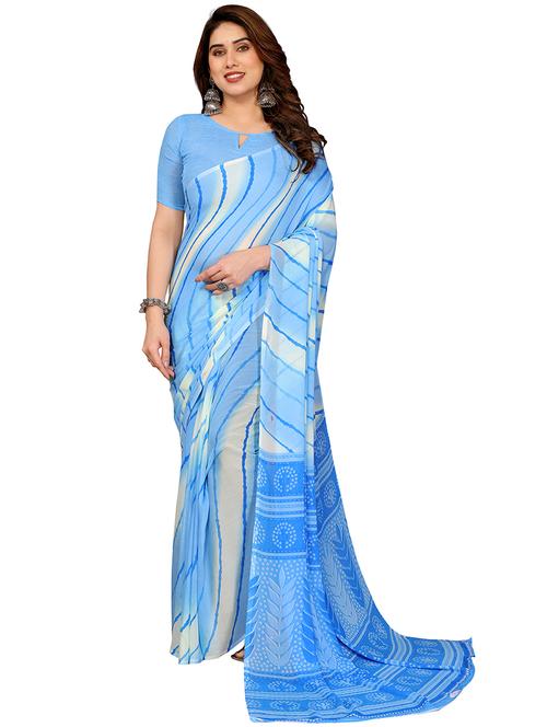 women printed casual wear saree with blouse - 22068199 - Very Small Image - 1