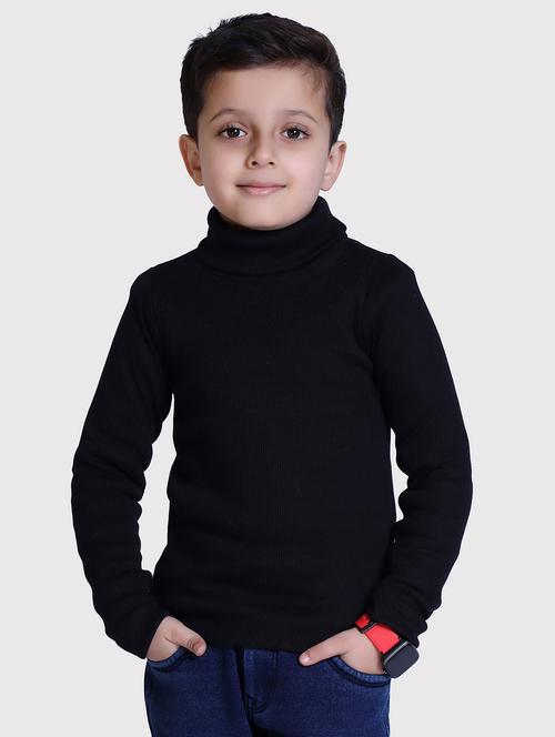boys solid high neck long sleeve sweater - 22068657 - Very Small Image - 1