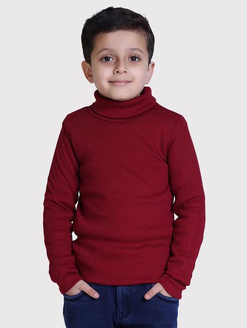 boys solid high neck long sleeve sweater - 22068661 - Very Small Image - 1