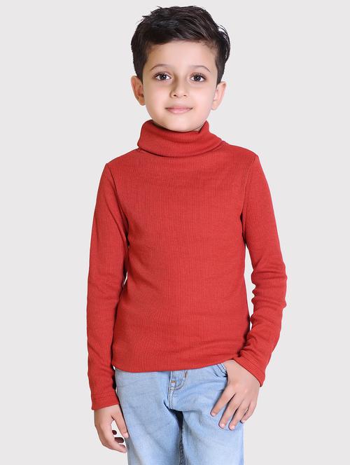 boys solid high neck long sleeve sweater - 22068708 - Very Small Image - 1