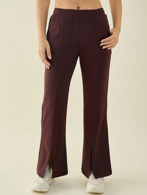 women solid mid rise bootcut track pant - 22068846 - Very Small Image - 1