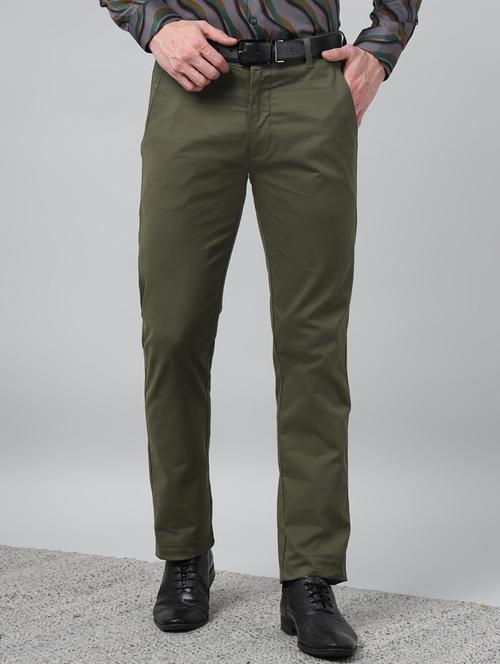 men solid mid rise flat front trouser - 22069300 - Very Small Image - 1
