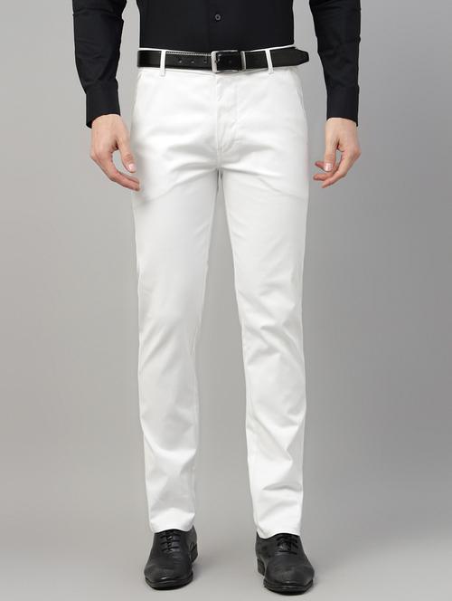 men solid mid rise flat front trouser - 22069304 - Very Small Image - 1