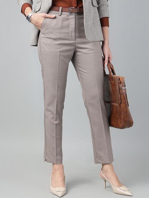 Grey Viscose Trousers - 22069321 - Very Small Image - 1