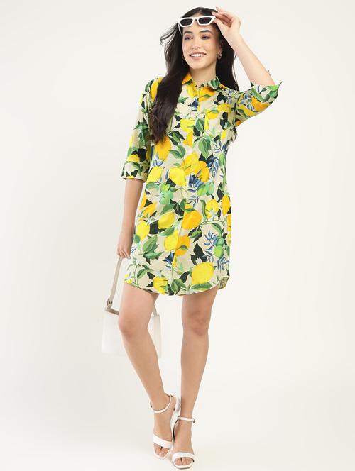Women Printed Collared Shirt Dress - 22069364 - Very Small Image - 1