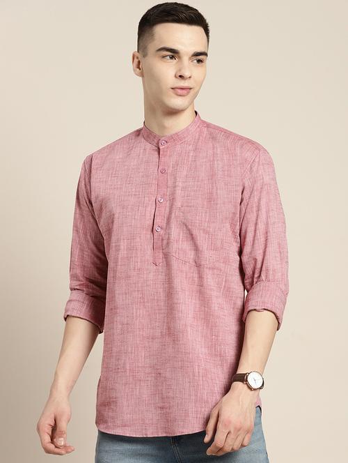 men mandarin neck long sleeve short kurta - 22069375 - Very Small Image - 1