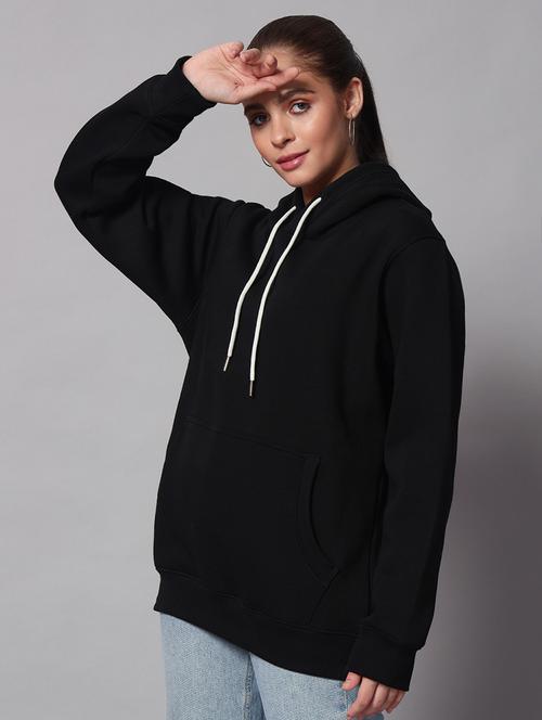 women solid long sleeve hooded sweatshirt - 22070360 - Very Small Image - 1
