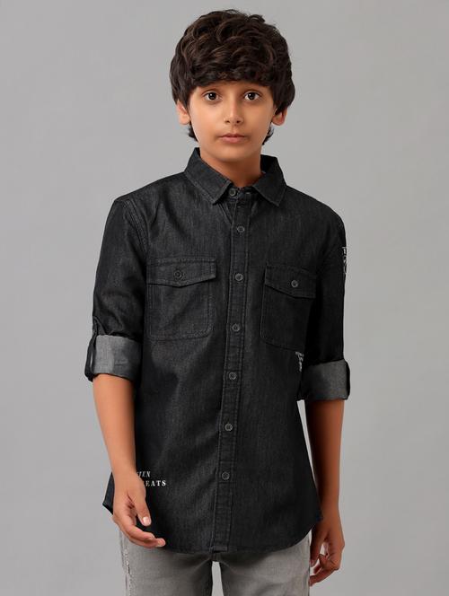boys collared short sleeve regular fit shirt - 22070798 - Very Small Image - 1
