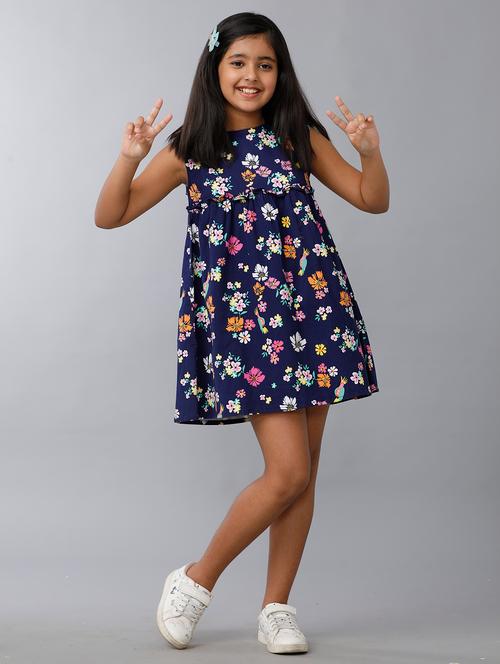 girls floral print sleeveless fit & flare dress - 22071084 - Very Small Image - 1