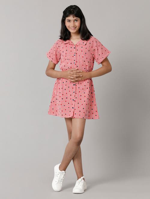 girls checkered short sleeve collared shirt dress - 22071096 - Very Small Image - 1
