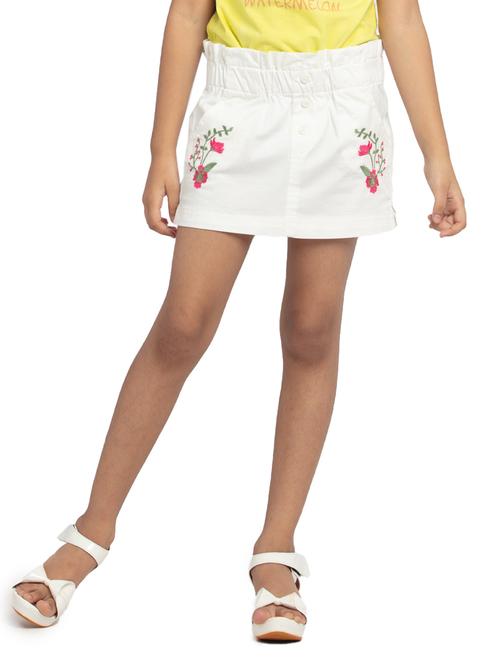 girls embroidered mid rise skirt - 22071502 - Very Small Image - 1