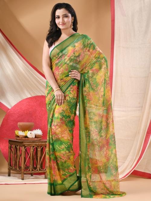 women floral printed saree - 22072235 - Very Small Image - 1