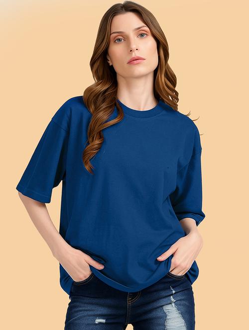 women solid short sleeve oversized t-shirt - 22072754 - Very Small Image - 1