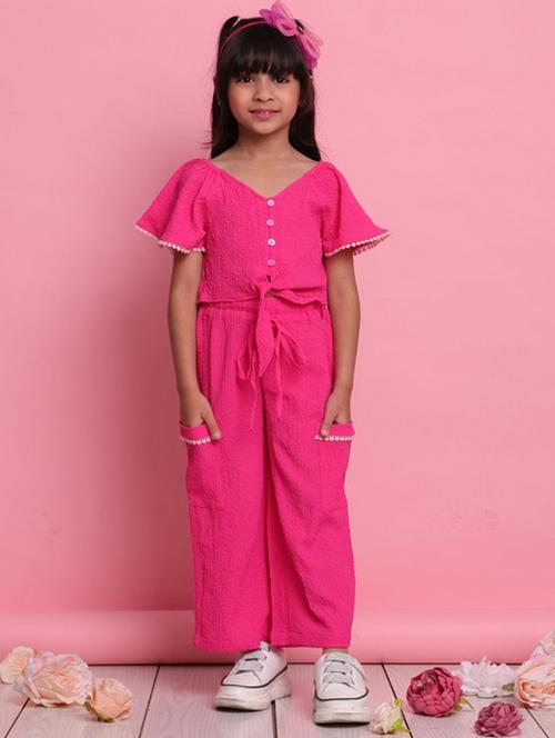magenta polyester shirt & trouser set coords - 22072919 - Very Small Image - 1