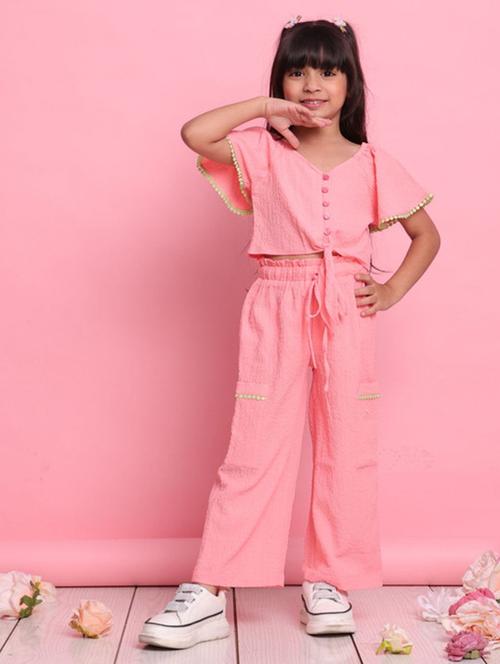 peach polyester shirt & trouser set coord - 22072922 - Very Small Image - 1