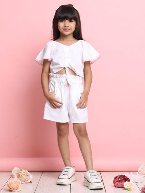 white polyester shirt & trouser set coord - 22072937 - Very Small Image - 1