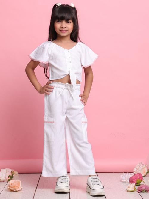 white polyester shirt & trouser set coord - 22072938 - Very Small Image - 1