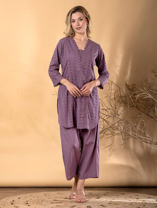 women three quarter sleeve ethnic co-ord set - 22072961 - Very Small Image - 1