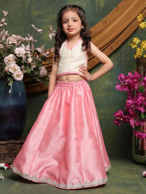 girls embellished sleveeless lehenga choli set - 22072987 - Very Small Image - 1