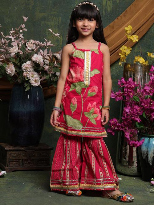 red cotton suit set - 22073043 - Very Small Image - 1