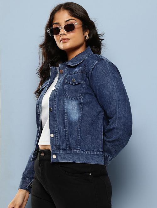 navy blue denim jacket - 22074029 - Very Small Image - 1