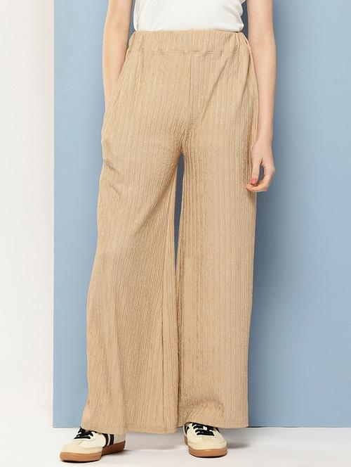 women solid mid rise flared palazzo - 22074043 - Very Small Image - 1