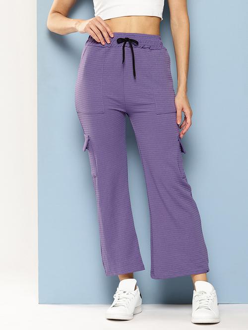 women solid mid rise regular fit cargo - 22074052 - Very Small Image - 1