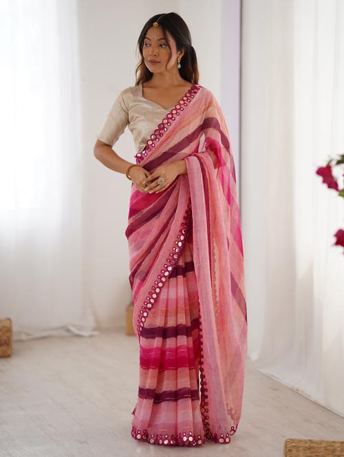 women printed casual wear saree with blouse - 22074621 - Very Small Image - 1