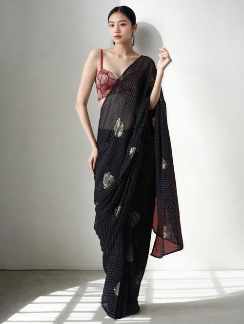 women printed ready to wear saree with blouse - 22074652 - Very Small Image - 1