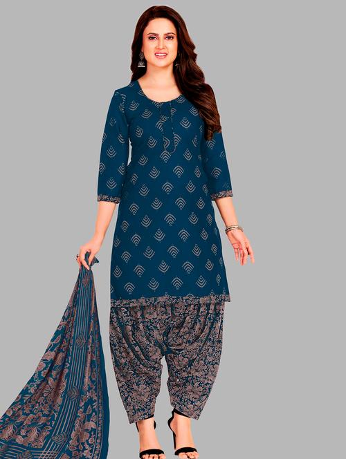 women printed unstitched salwar suit set - 22074719 - Very Small Image - 1