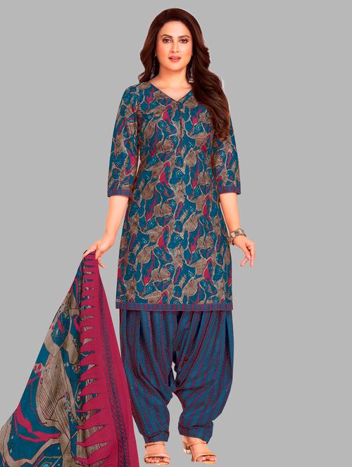 women printed unstitched salwar suit set - 22074725 - Very Small Image - 1