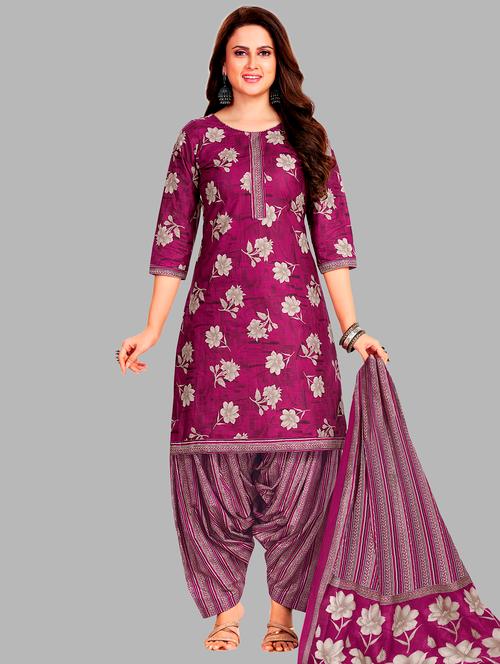 women floral printed unstitched salwar suit set - 22074729 - Very Small Image - 1