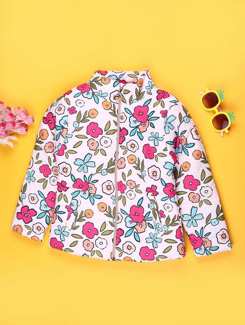 girls printed long sleeve quilted jacket - 22074737 - Very Small Image - 1