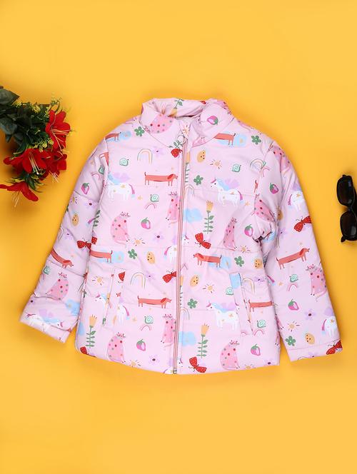 girls printed long sleeve quilted jacket - 22074738 - Very Small Image - 1