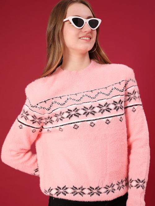 women self design long sleeve pullover - 22075081 - Very Small Image - 1