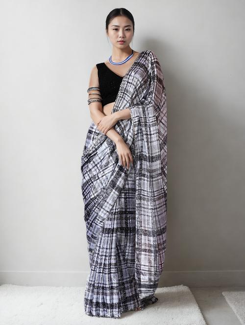 women geometric printed ready to wear saree with blouse - 22076028 - Very Small Image - 1